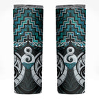 New Zealand Maori Skinny Tumbler Poutama Pikorua - Single Twist Paua Shell