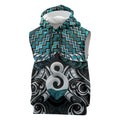 New Zealand Maori Sleeveless Hoodie Poutama Pikorua - Single Twist Paua Shell