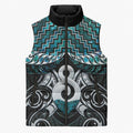 New Zealand Maori Sleeveless Puffer Jacket Poutama Pikorua - Single Twist Paua Shell