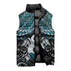 New Zealand Maori Sleeveless Puffer Jacket Poutama Pikorua - Single Twist Paua Shell