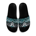 New Zealand Maori Slide Sandals Poutama Pikorua - Single Twist Paua Shell