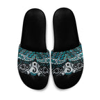 New Zealand Maori Slide Sandals Poutama Pikorua - Single Twist Paua Shell