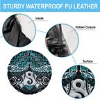 New Zealand Maori Spare Tire Cover Poutama Pikorua - Single Twist Paua Shell