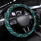 New Zealand Maori Steering Wheel Cover Poutama Pikorua - Single Twist Paua Shell