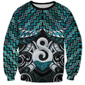 New Zealand Maori Sweatshirt Poutama Pikorua - Single Twist Paua Shell