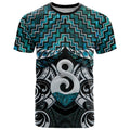 New Zealand Maori T Shirt Poutama Pikorua - Single Twist Paua Shell