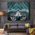 New Zealand Maori Tapestry Poutama Pikorua - Single Twist Paua Shell