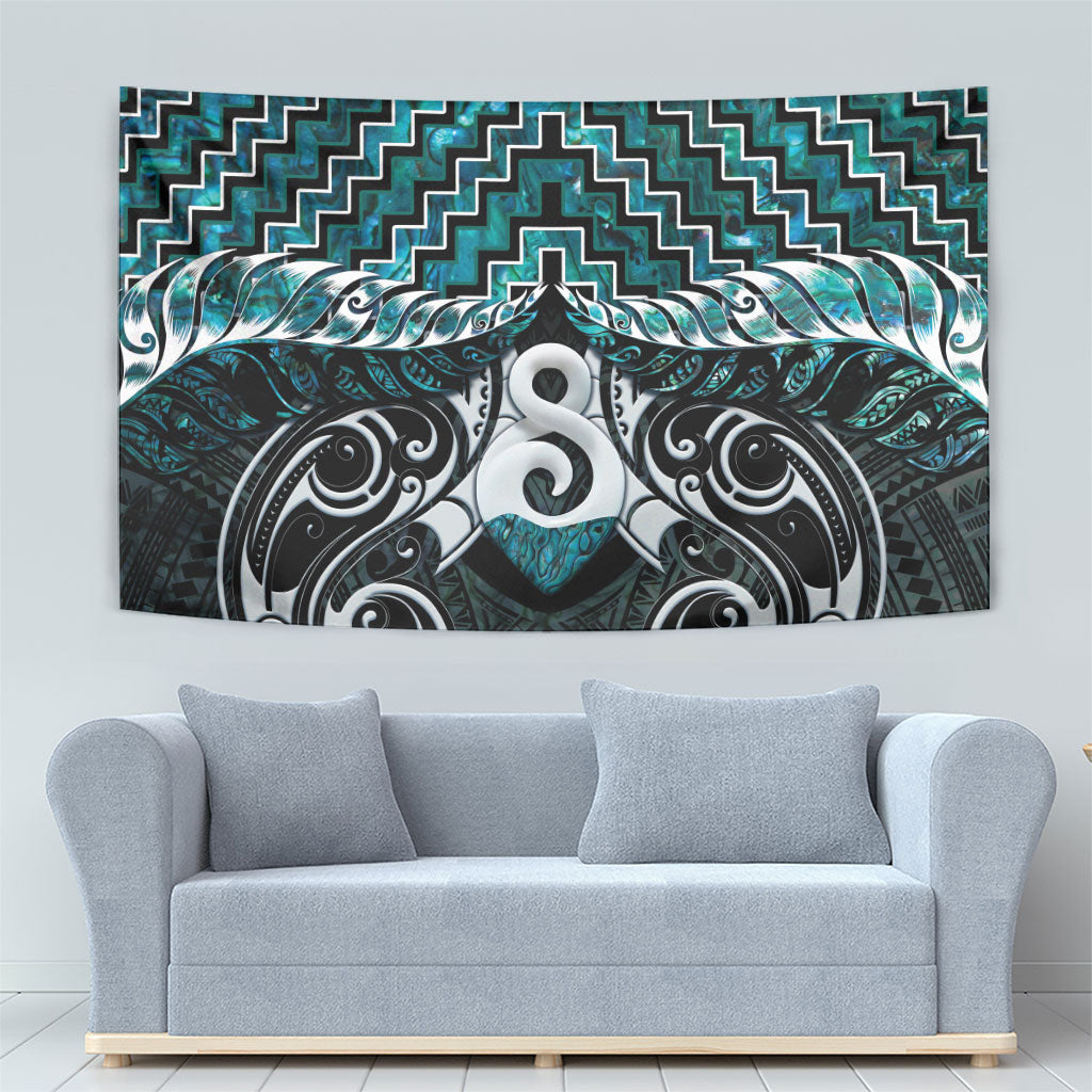 New Zealand Maori Tapestry Poutama Pikorua - Single Twist Paua Shell