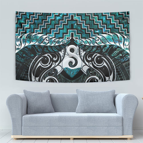 New Zealand Maori Tapestry Poutama Pikorua - Single Twist Paua Shell