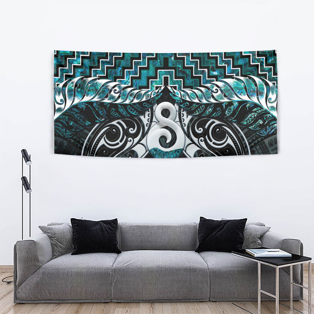New Zealand Maori Tapestry Poutama Pikorua - Single Twist Paua Shell