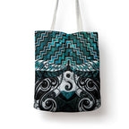 New Zealand Maori Tote Bag Poutama Pikorua - Single Twist Paua Shell