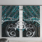 New Zealand Maori Window Curtain Poutama Pikorua - Single Twist Paua Shell