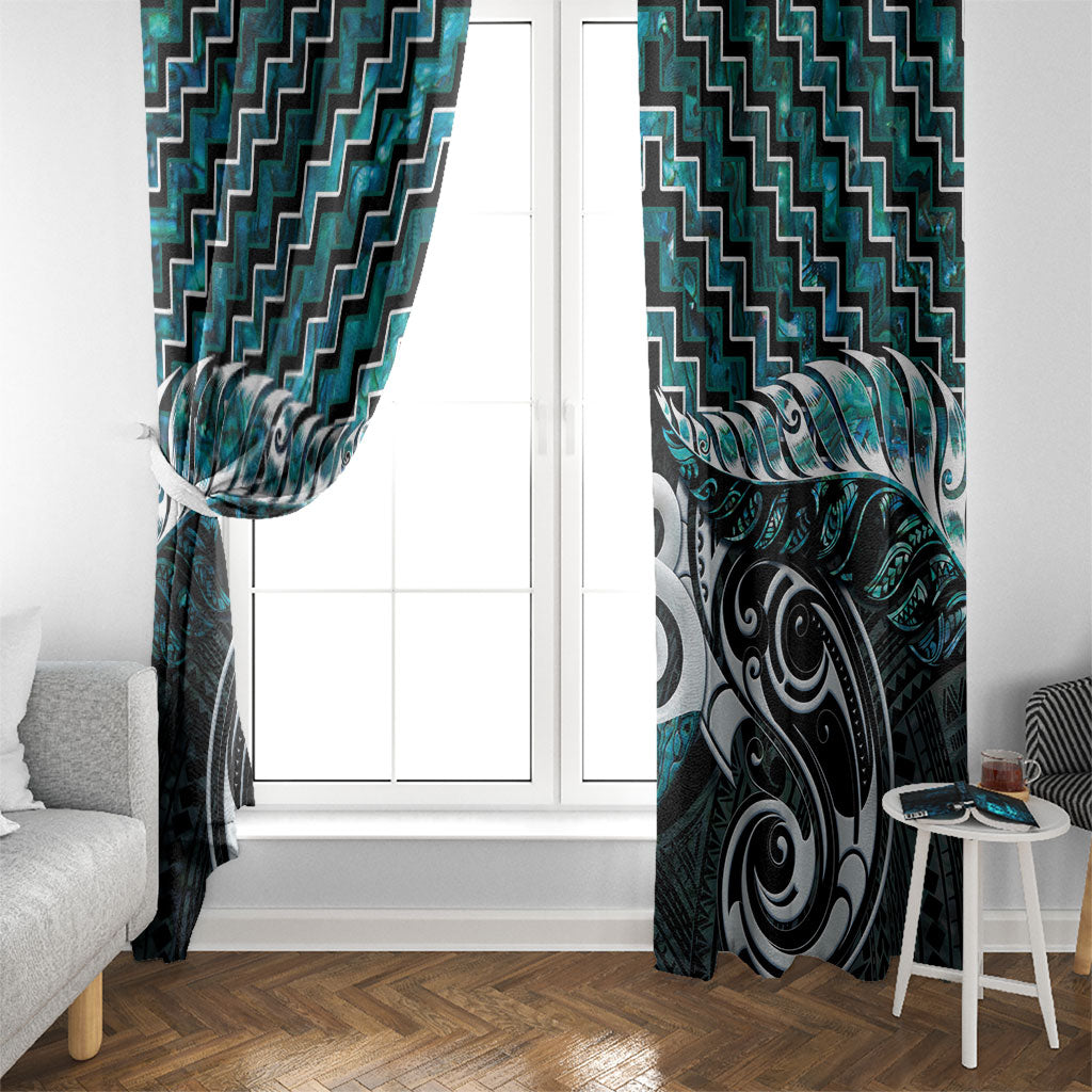 New Zealand Maori Window Curtain Poutama Pikorua - Single Twist Paua Shell