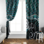 New Zealand Maori Window Curtain Poutama Pikorua - Single Twist Paua Shell