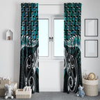 New Zealand Maori Window Curtain Poutama Pikorua - Single Twist Paua Shell