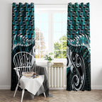 New Zealand Maori Window Curtain Poutama Pikorua - Single Twist Paua Shell