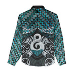 New Zealand Maori Women Casual Shirt Poutama Pikorua - Single Twist Paua Shell