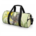 New Zealand Piwakawaka Fantail Bird Duffle Bag With Kowhai Flowers