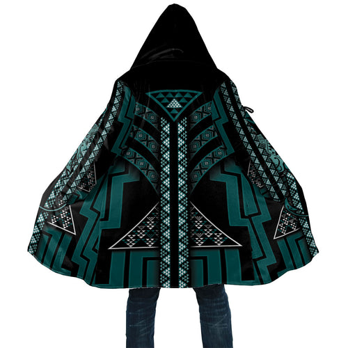 New Zealand Manta Ray Cloak Maori Tukutuku Taniko Motifs Teal