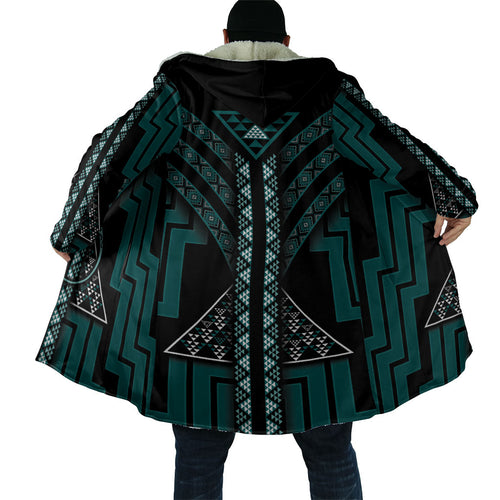New Zealand Manta Ray Cloak Maori Tukutuku Taniko Motifs Teal