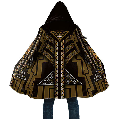 New Zealand Manta Ray Cloak Maori Tukutuku Taniko Motifs Gold