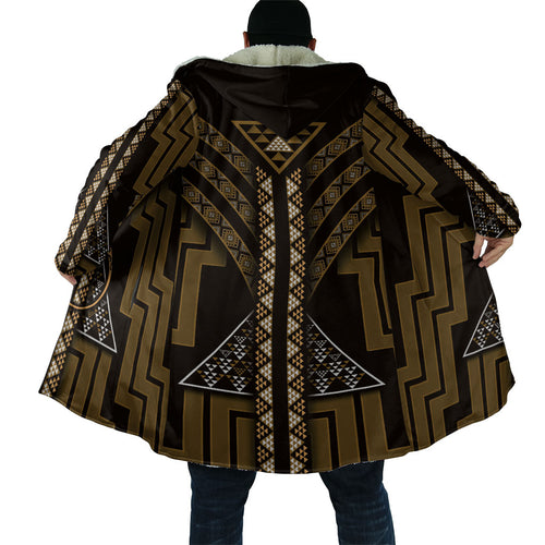 New Zealand Manta Ray Cloak Maori Tukutuku Taniko Motifs Gold