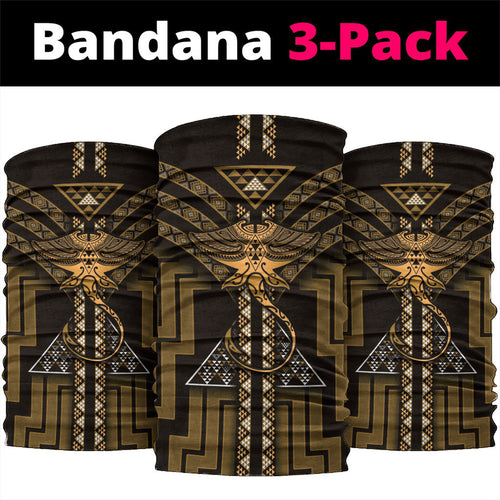 New Zealand Manta Ray Neck Gaiter Maori Tukutuku Taniko Motifs Gold