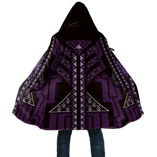New Zealand Manta Ray Cloak Maori Tukutuku Taniko Motifs Purple
