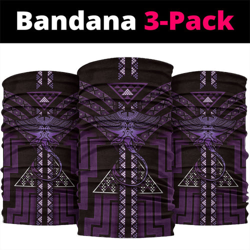 New Zealand Manta Ray Neck Gaiter Maori Tukutuku Taniko Motifs Purple