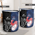 France And New Zealand Rugby Laundry Basket Les Bleus Rooster With Maori Tiki - Aussie Hoodie