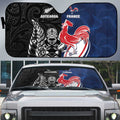 France And New Zealand Rugby Auto Sun Shade Les Bleus Rooster With Maori Tiki - Aussie Hoodie