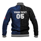 France And New Zealand Rugby Custom Baseball Jacket Les Bleus Rooster With Maori Tiki - Aussie Hoodie