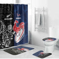 France And New Zealand Rugby Bathroom Set Les Bleus Rooster With Maori Tiki - Aussie Hoodie