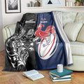 France And New Zealand Rugby Blanket Les Bleus Rooster With Maori Tiki - Aussie Hoodie