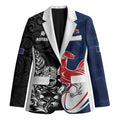 France And New Zealand Rugby Custom Blazer Les Bleus Rooster With Maori Tiki - Aussie Hoodie