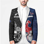France And New Zealand Rugby Custom Blazer Les Bleus Rooster With Maori Tiki - Aussie Hoodie