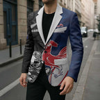 France And New Zealand Rugby Custom Blazer Les Bleus Rooster With Maori Tiki - Aussie Hoodie