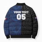 France And New Zealand Rugby Custom Bomber Puffer Jacket Les Bleus Rooster With Maori Tiki - Aussie Hoodie