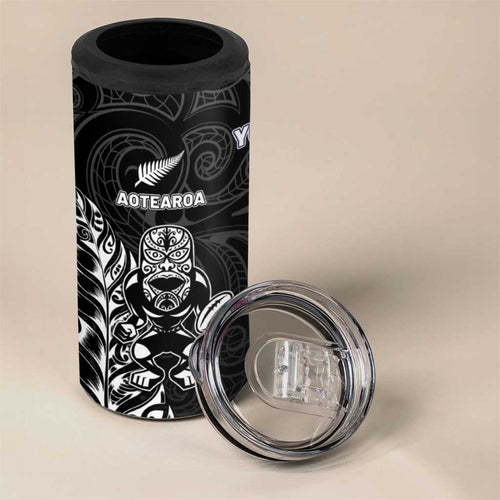 France And New Zealand Rugby Custom 4 in 1 Can Cooler Tumbler Les Bleus Rooster With Maori Tiki - Aussie Hoodie