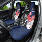 France And New Zealand Rugby Car Seat Cover Les Bleus Rooster With Maori Tiki - Aussie Hoodie