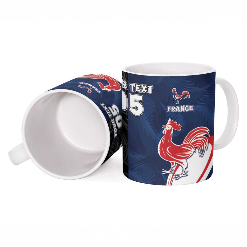 France And New Zealand Rugby Custom Ceramic Mug Les Bleus Rooster With Maori Tiki - Aussie Hoodie