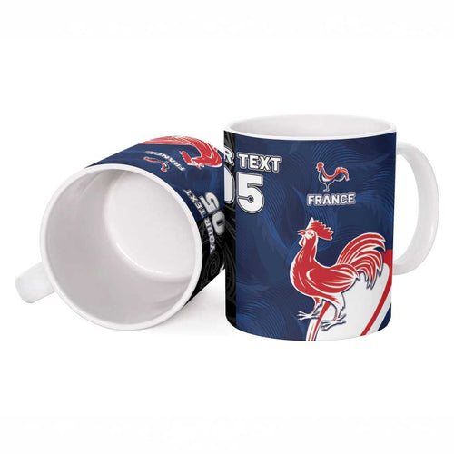 France And New Zealand Rugby Custom Ceramic Mug Les Bleus Rooster With Maori Tiki - Aussie Hoodie