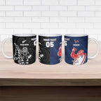 France And New Zealand Rugby Custom Ceramic Mug Les Bleus Rooster With Maori Tiki - Aussie Hoodie