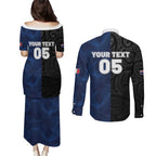 France And New Zealand Rugby Custom Couples Matching Puletasi and Long Sleeve Button Shirt Les Bleus Rooster With Maori Tiki - Aussie Hoodie
