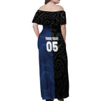 France And New Zealand Rugby Custom Family Matching Off Shoulder Maxi Dress and Hawaiian Shirt Les Bleus Rooster With Maori Tiki - Aussie Hoodie