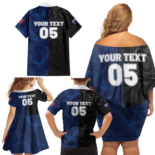 France And New Zealand Rugby Custom Family Matching Off Shoulder Short Dress and Hawaiian Shirt Les Bleus Rooster With Maori Tiki - Aussie Hoodie
