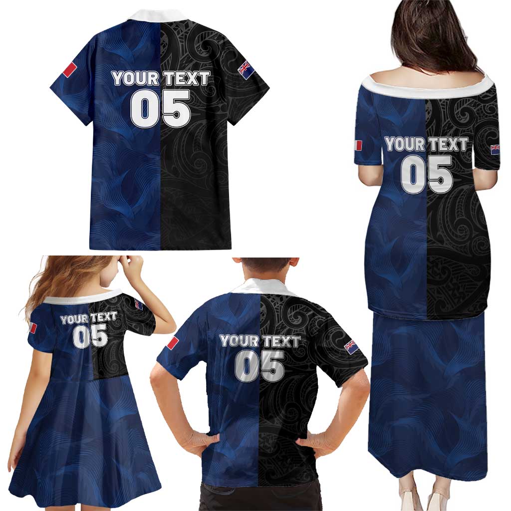 France And New Zealand Rugby Custom Family Matching Puletasi and Hawaiian Shirt Les Bleus Rooster With Maori Tiki - Aussie Hoodie