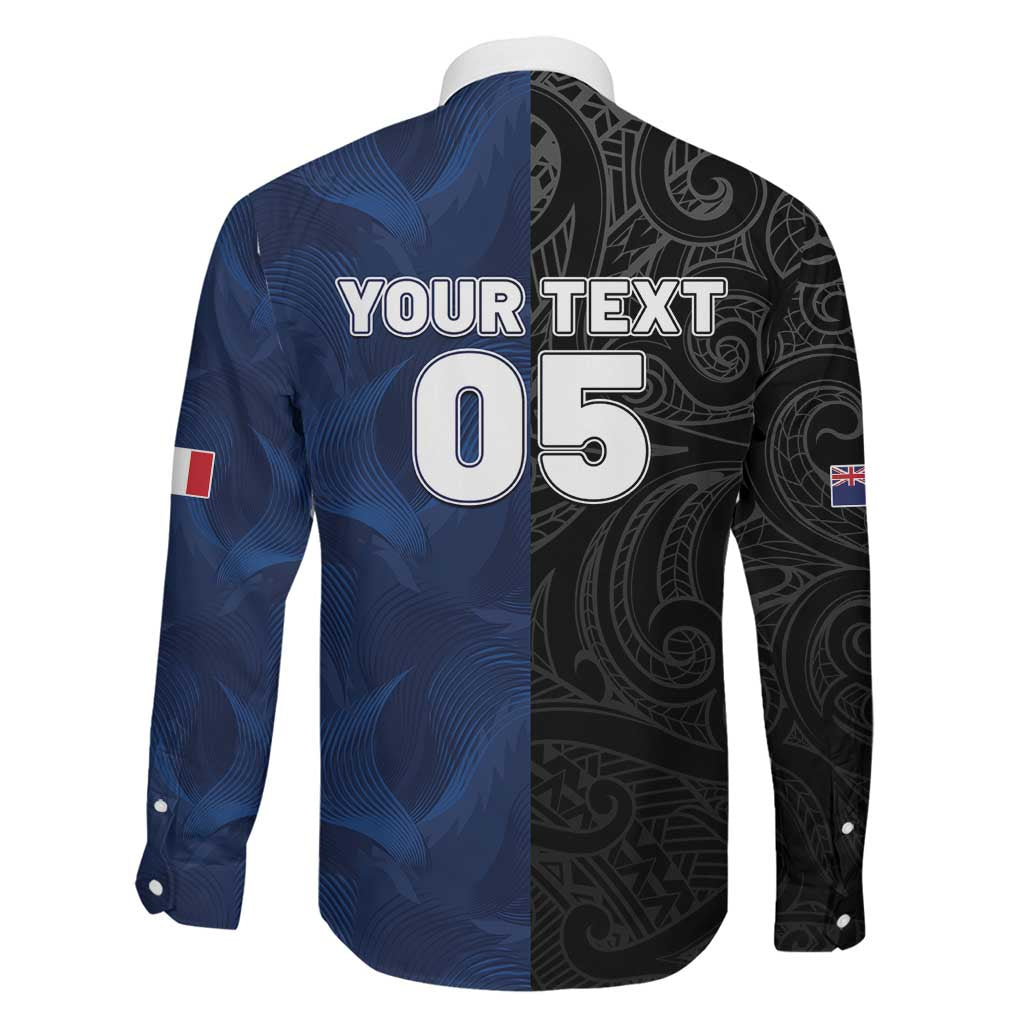 France And New Zealand Rugby Custom Family Matching Puletasi and Hawaiian Shirt Les Bleus Rooster With Maori Tiki - Aussie Hoodie