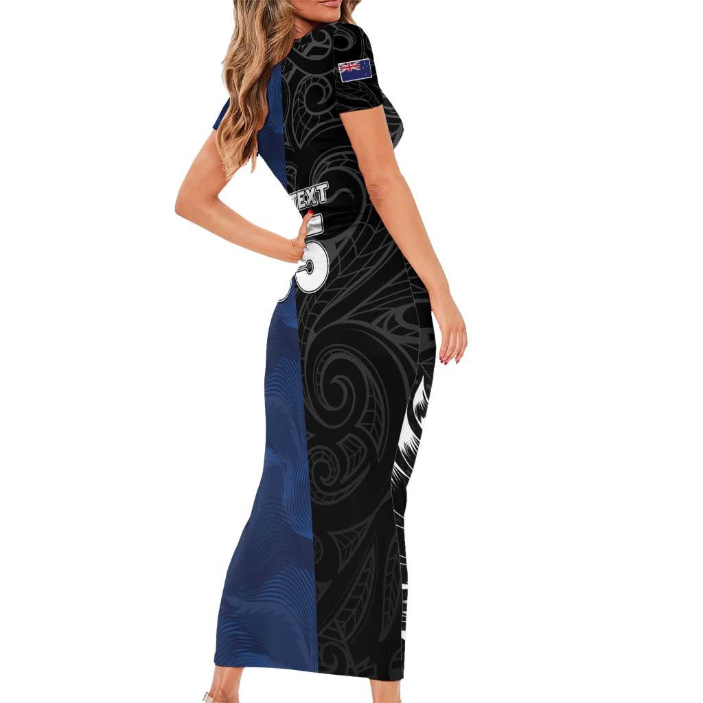 France And New Zealand Rugby Custom Family Matching Short Sleeve Bodycon Dress and Hawaiian Shirt Les Bleus Rooster With Maori Tiki - Aussie Hoodie
