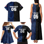 France And New Zealand Rugby Custom Family Matching Tank Maxi Dress and Hawaiian Shirt Les Bleus Rooster With Maori Tiki - Aussie Hoodie